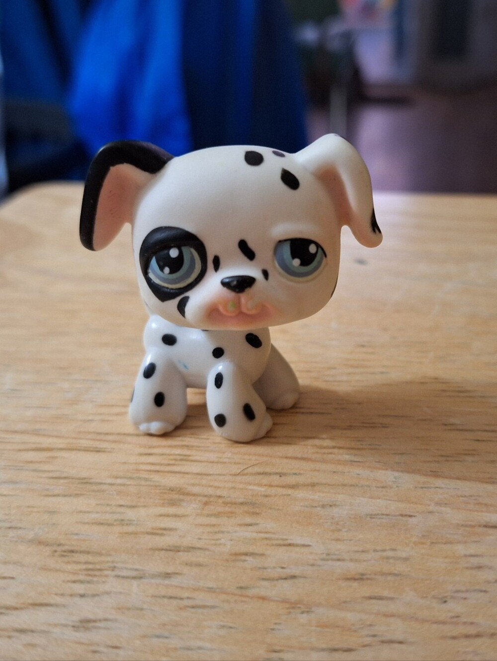 Littlest Pet Shop #297 White/Black Spots Dalmation Dog Blue Eyes LPS